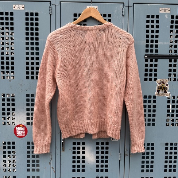 Vintage Retro Pink Wool Cardigan - Picture 3 of 4